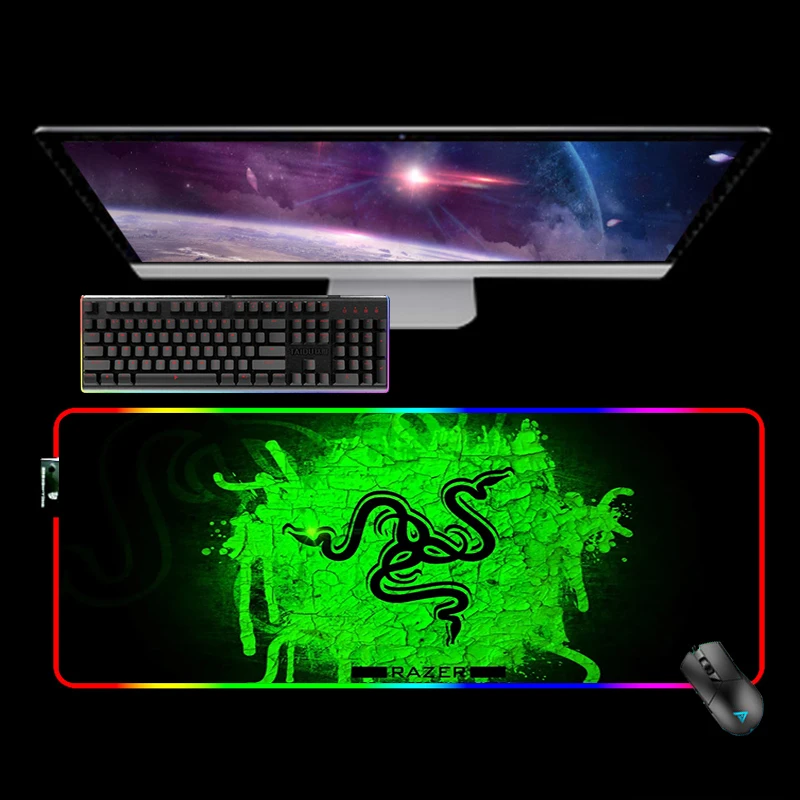 razer xxl мышь коврик 80x30 см геймер rgb ком