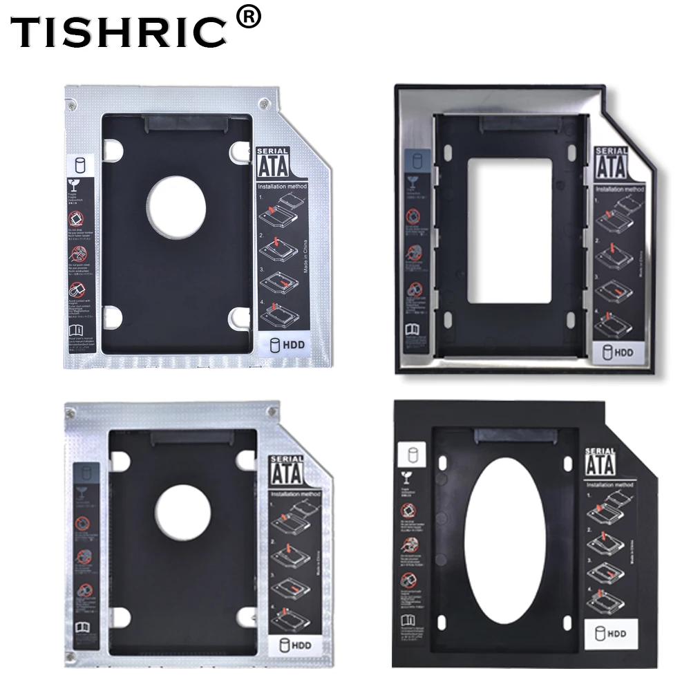 Tishric Универсальный Алюминий/Пластик 9 5 мм SATA 3 0 2 &quotHDD Caddy чехол Корпус адаптер DVD HDD