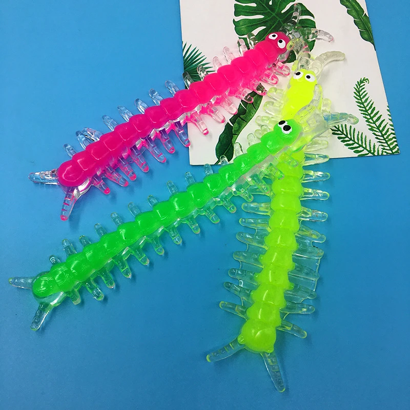 

4 Pcs Colorful TPR Centipede Toy Halloween Party Interesting Horror Vent Squishy Spoof Gadget