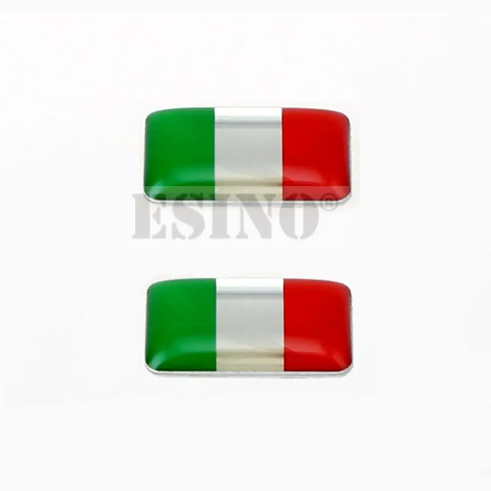 

200 x New 3D Car Styling Aluminum Glue Emblems Car Metal Sticker Aluminium Adhesive Emblems Custom Motor Decal for Italy Flag