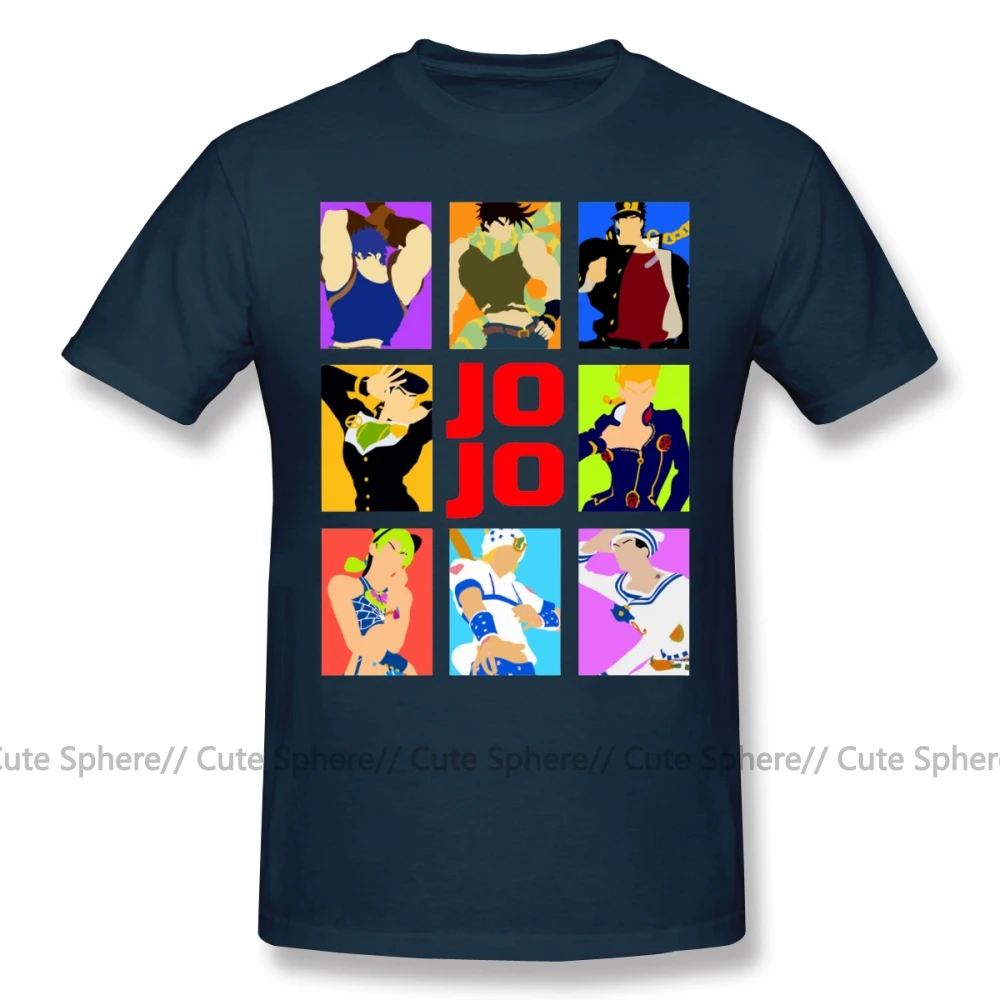 Navy Blue Jojo причудливая футболка Jojo S причудливая футболка с коротким рукавом летняя футболка забавная графическая 5x100 Хлопковая мужская футболка - Цвет: Navy Blue