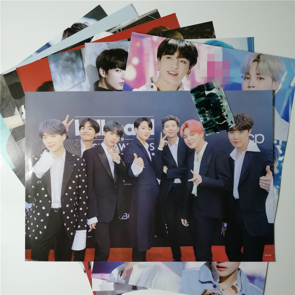 8 *(42x29 см) Новые Настенные стикеры Bangtan Плакаты для мальчиков Подарочные постеры