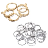 20pcslot gold stainless steel hoop huggie french lever back ear wire settings base hoops earrings for diy jewelry making supply