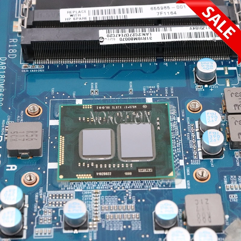 NOKOTION 655985 001 материнская плата для ноутбука HP Pavilion G4 G6 G7 HM55 DDR3 + Core i3 370M GT520M DAR18DMB6D1 REV D