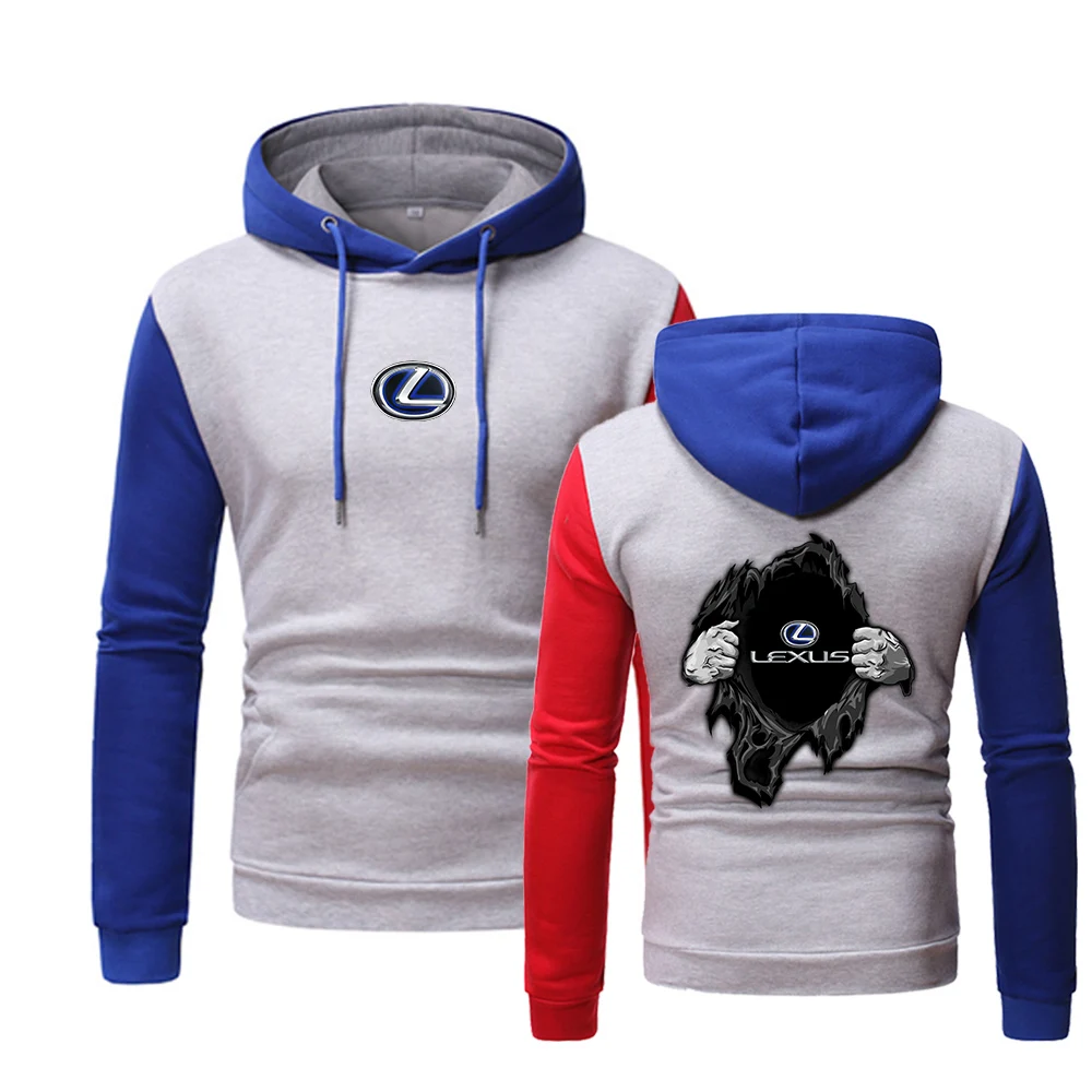 

Мужские осенние удобные толстовки с капюшоном и логотипом Lexus, 2021