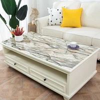 marble pattern pvc plastic tablecloth custom rectangle round table mat oilproof waterproof wooden table decor protector cover