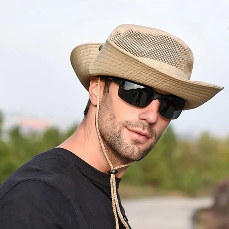 

Мужская Летняя шляпа от солнца 2021, шляпа для рыбалки на открытом воздухе, рыбалка, шляпа от солнца, дышащая Панама для походов, кемпинга, нови...