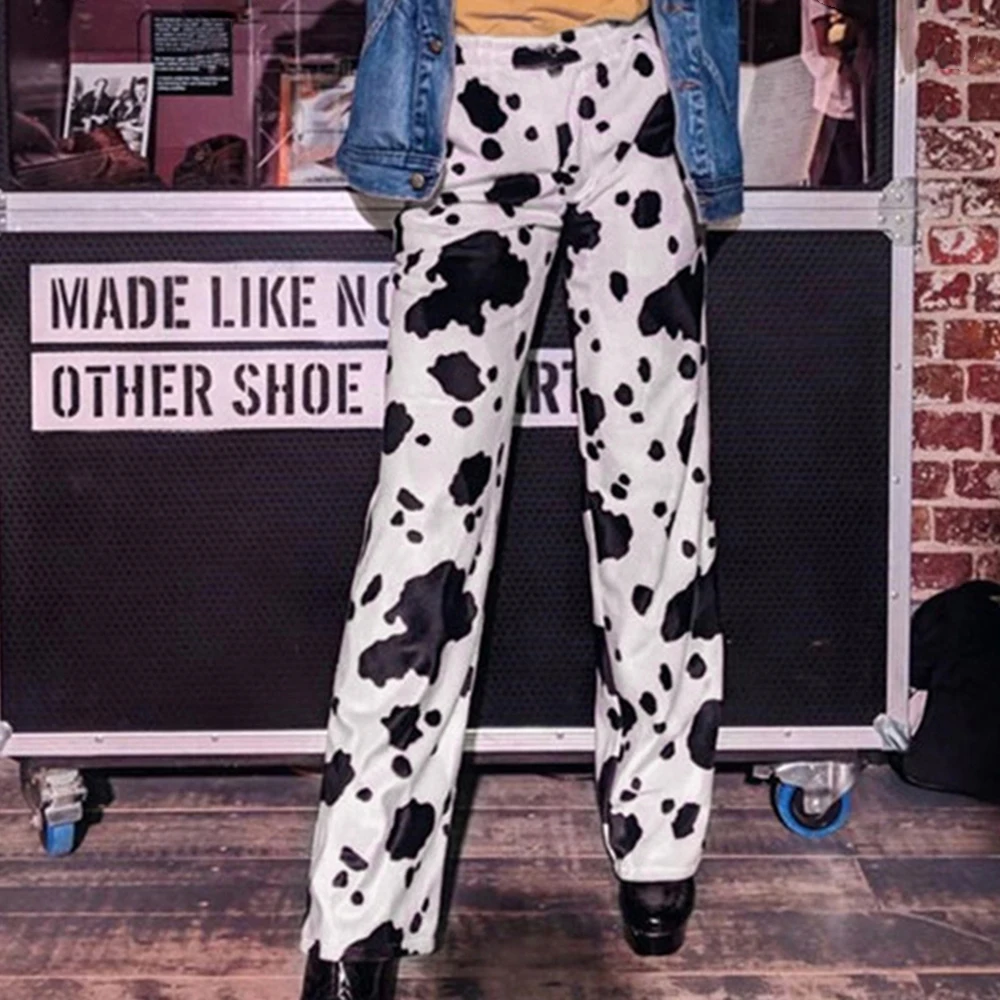 Красивые популярные повседневные штаны эластичные с высокой талией принтом