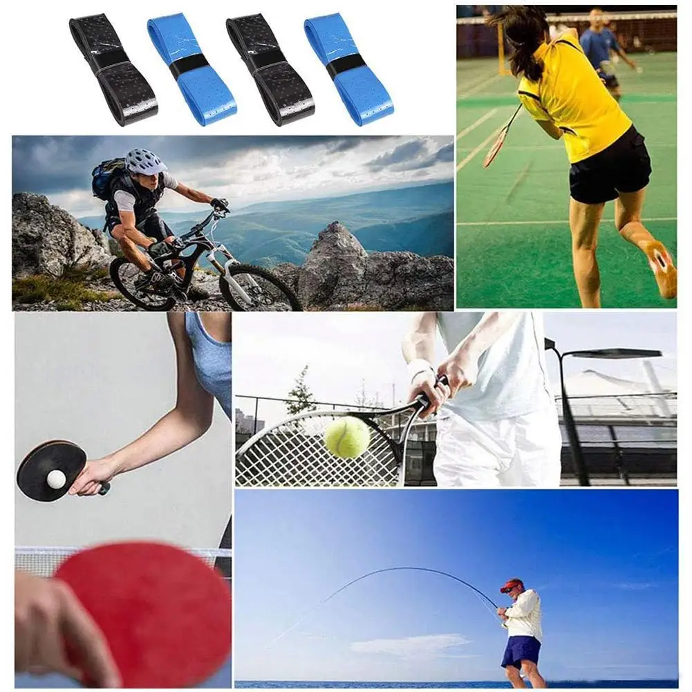 

2pcs Anti-slip Sweatband For Badminton Tennis Bicycle Breathable Sport Over Grip Tennis Badminton Racket Grip Over Grips Ta E9m1
