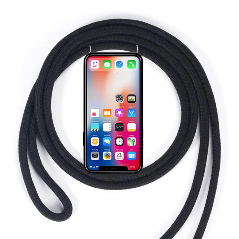 7Black Luxury Cross Shoulder Strap Rope Soft TPU Case for Motorola Moto G2 G3 G4 G5 G5S G6 Plus G7 Power Play Necklace Cover - Цвет: 7Black