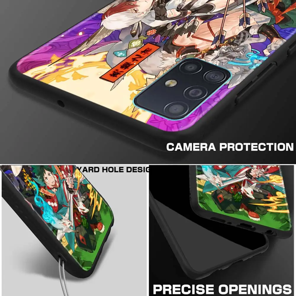 

Anime My Hero Academia Phone Case For Samsung Galaxy A51 A71 5G A21s A11 A31 A41 A91 A72 A12 A02s Bumper Shell TPU Fundas Black