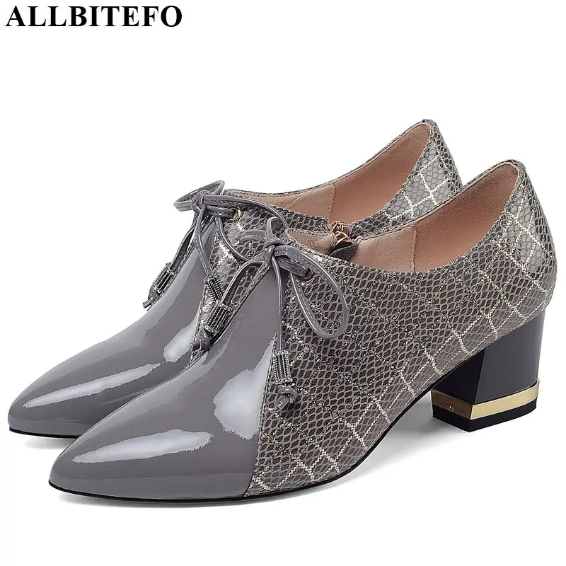 Туфли ALLBITEFO женские на высоком каблуке натуральная кожа заостренный носок