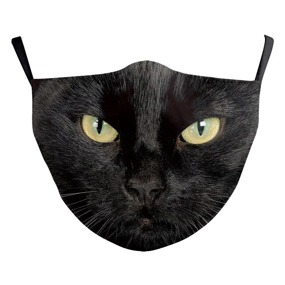 Творческий мордами животных-рот маски черного котенка собака косплей на