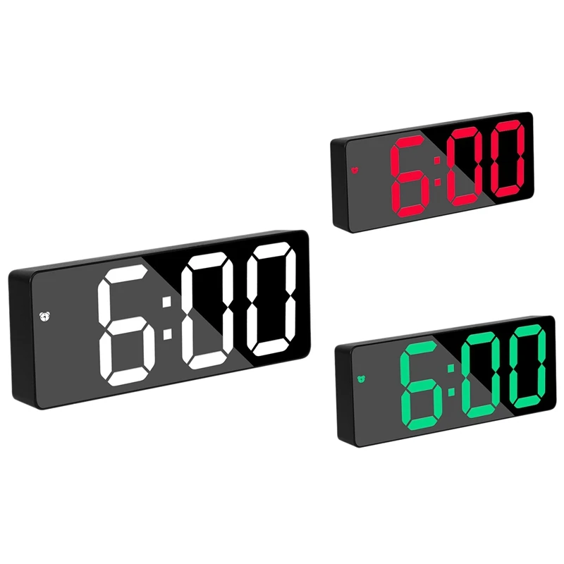 

Цифровой будильник прикроватные светодиодсветодиодный часы для путешествий с 12/24-часовым повтором температуры для спальни портативный до...