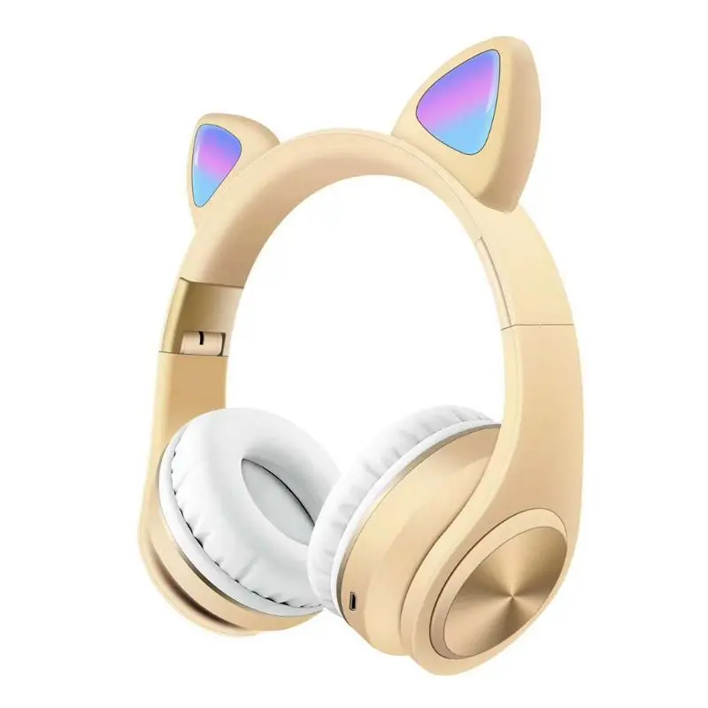 

Foldable Cat Ear LED Light Headphones Flashing Glowing Over Ear Earphone for Smartphones Laptop PC TV Wireless Headset