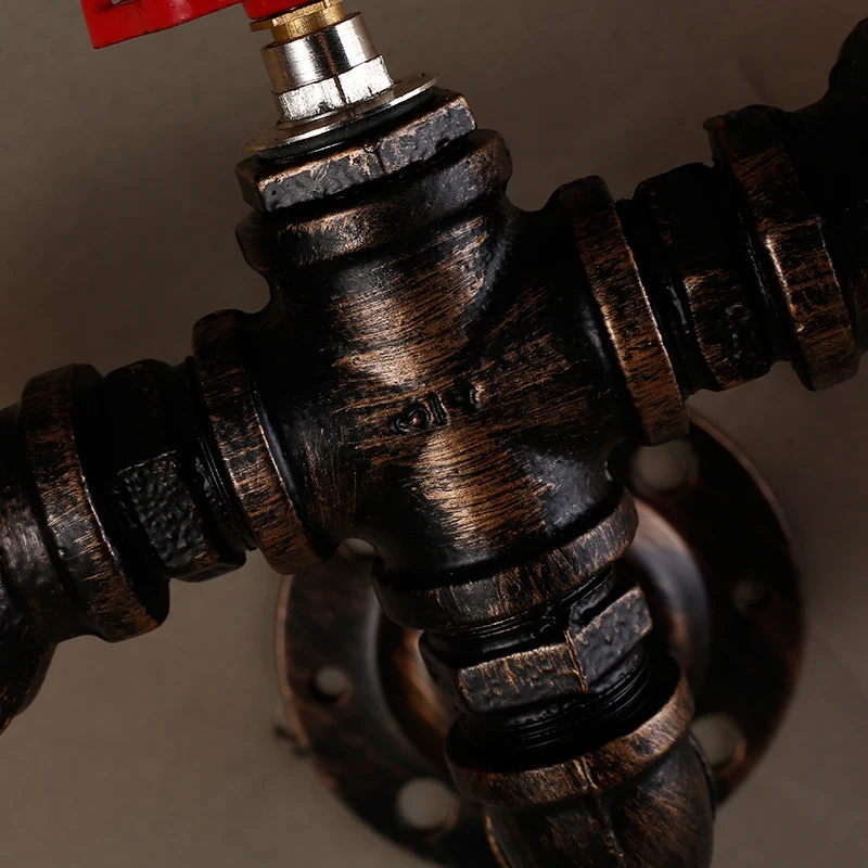 

Loft retro industrial style decoration restaurant bar iron lights decorated American minimalist bar restaurant pipe wall lights