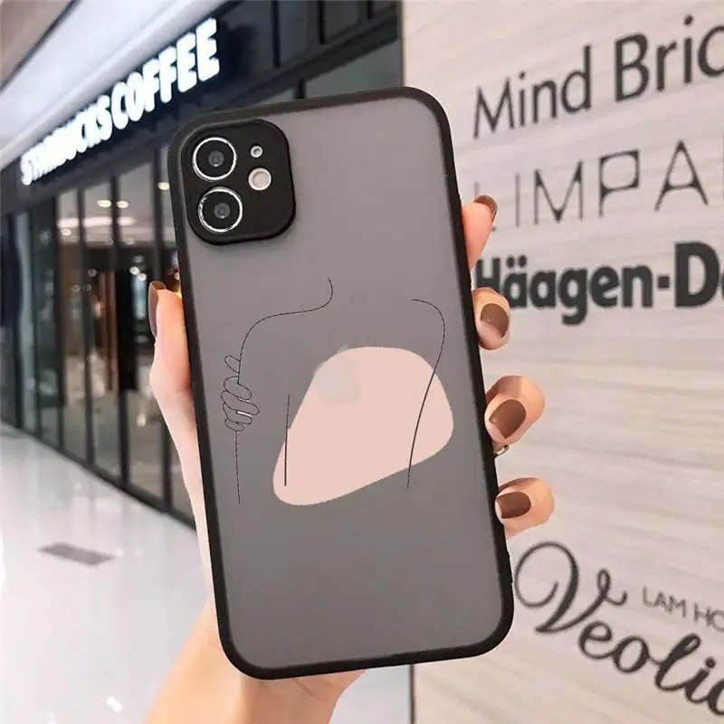 

Art Retro Abstract Geometry Phone Cases Matte Transparent for iPhone 7 8 11 12 s mini pro X XS XR MAX Plus cover funda