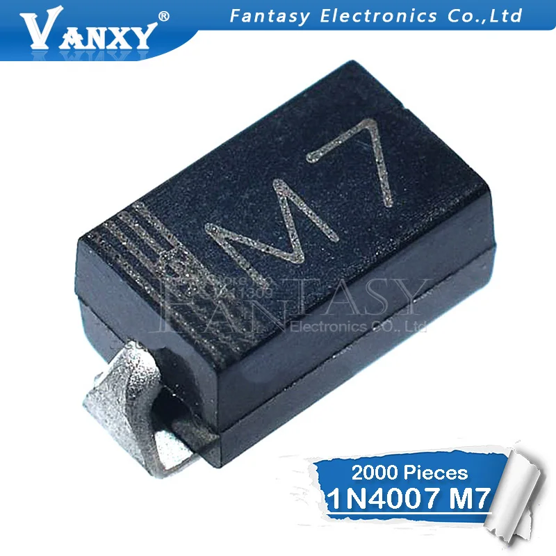 2000 шт. диод M7 1N4007 SMD 1A 1000 В IN4007 выпрямительный | Электронные компоненты и