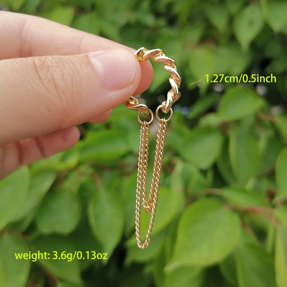 

VG 6YM New Fashion Punk Style Gold Color Metal Long Chain Clip Earrings Simple Design Cuff Earrings for Women Wedding Jewelry