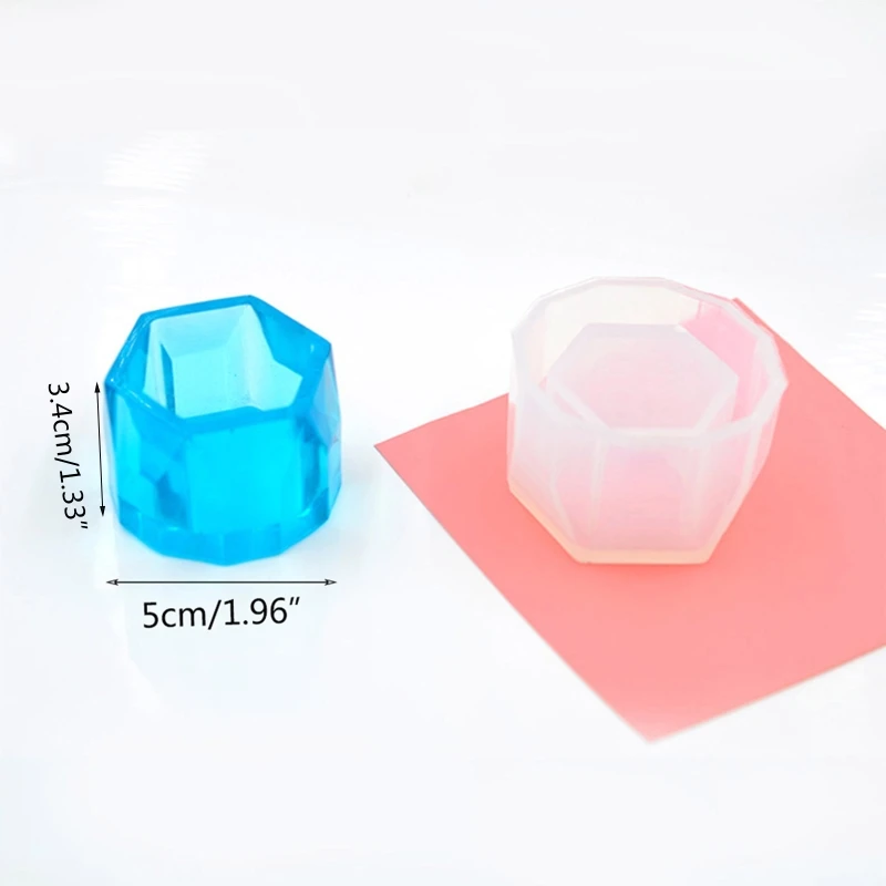 

97QE 4 Pcs/set UV Resin DIY Handmade Flowerpot Silicone Mold Storage Box Hexagon Molds