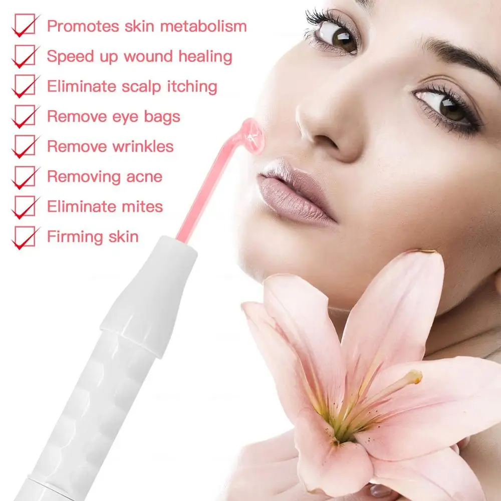 

4pcs High Frequency Facial Skin Care Wand Device Acne Treatment Tool Hair Care Device Professional Kit With Gift Box