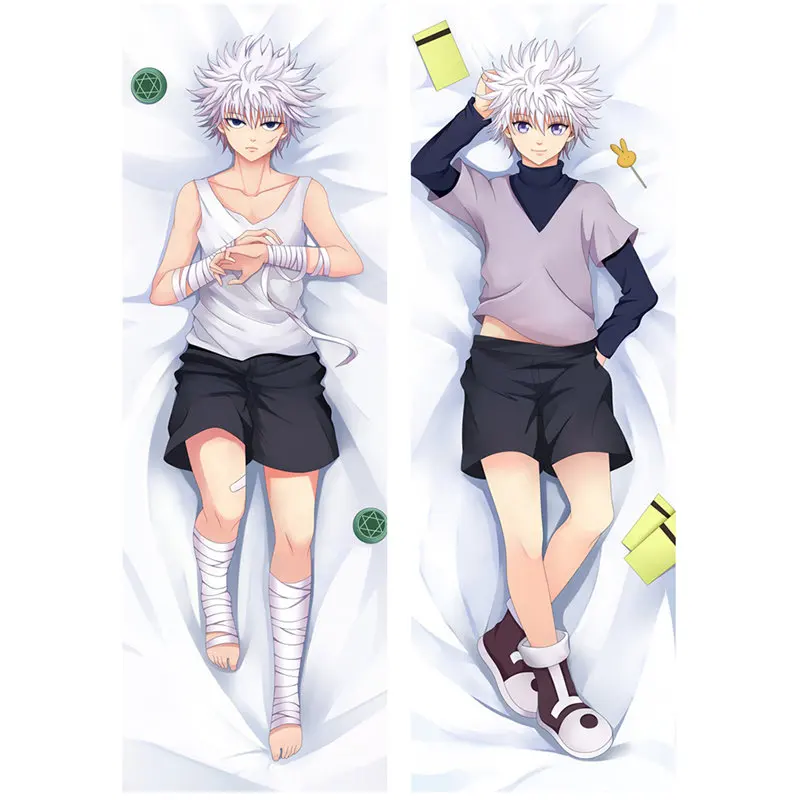 Короткая футболка с героями из японского аниме Hunter x Hisoka Csai мужской обниматься