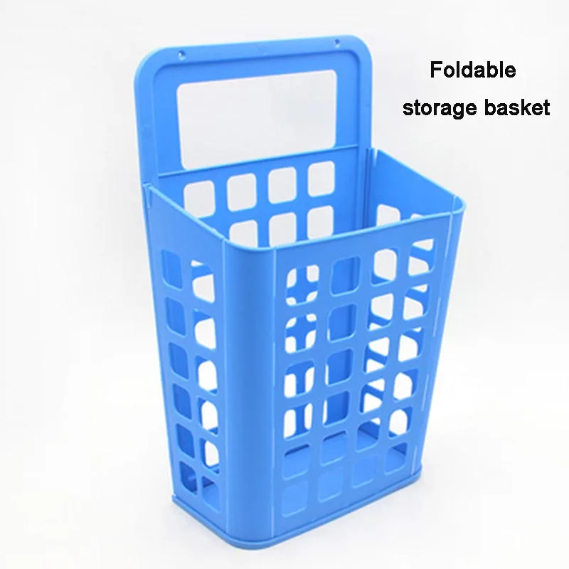 

Wall Mount Hanging Collapsible Laundry Basket Foldable Storage Basket Garbage Bag Holder Storage Box for Kitchen Organizer