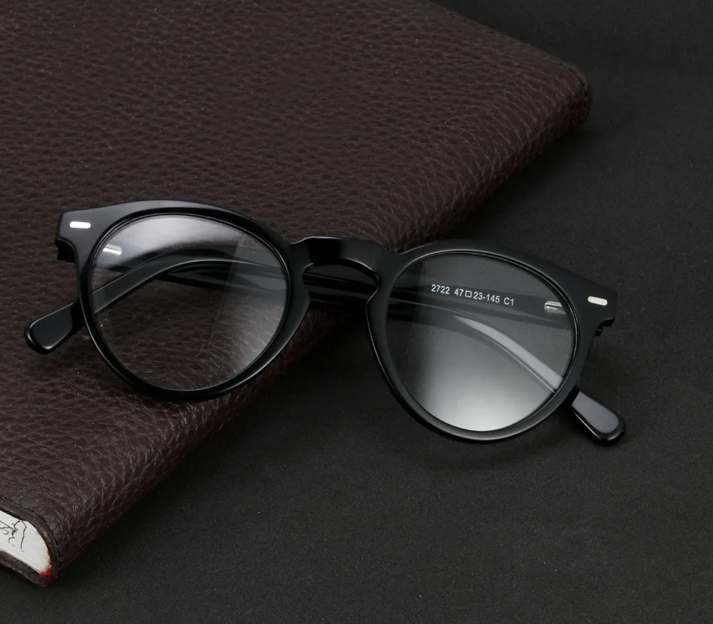 Круглые Wonen мужские Оптические очки ацетат Gafas близорукость Oculos De Grau мужские очки оправа