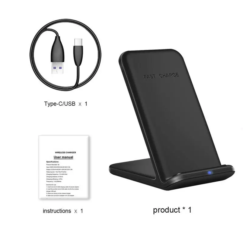 

15W Qi Wireless charger Dual Coil Fast wi Charger Stand Dock Phone Holder Pad for Apple Airpods Iphone Samsung wireless charging