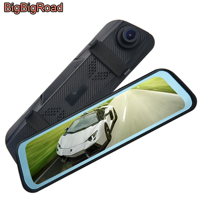 

BigBigRoad Car DVR Dash Cam Camera Stream RearView Mirror IPS Screen For Alfa Romeo159 147 156 GT Giulia Stelvio ALFA 4C 8C