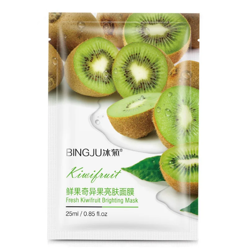 kiwifruit Растительные экстракты маска для лица Ромашка и зеленый чай и Жасмин питают осветлять Увлажняющий маска для лица красота уход за кожей лист маска - Цвет: kiwifruit