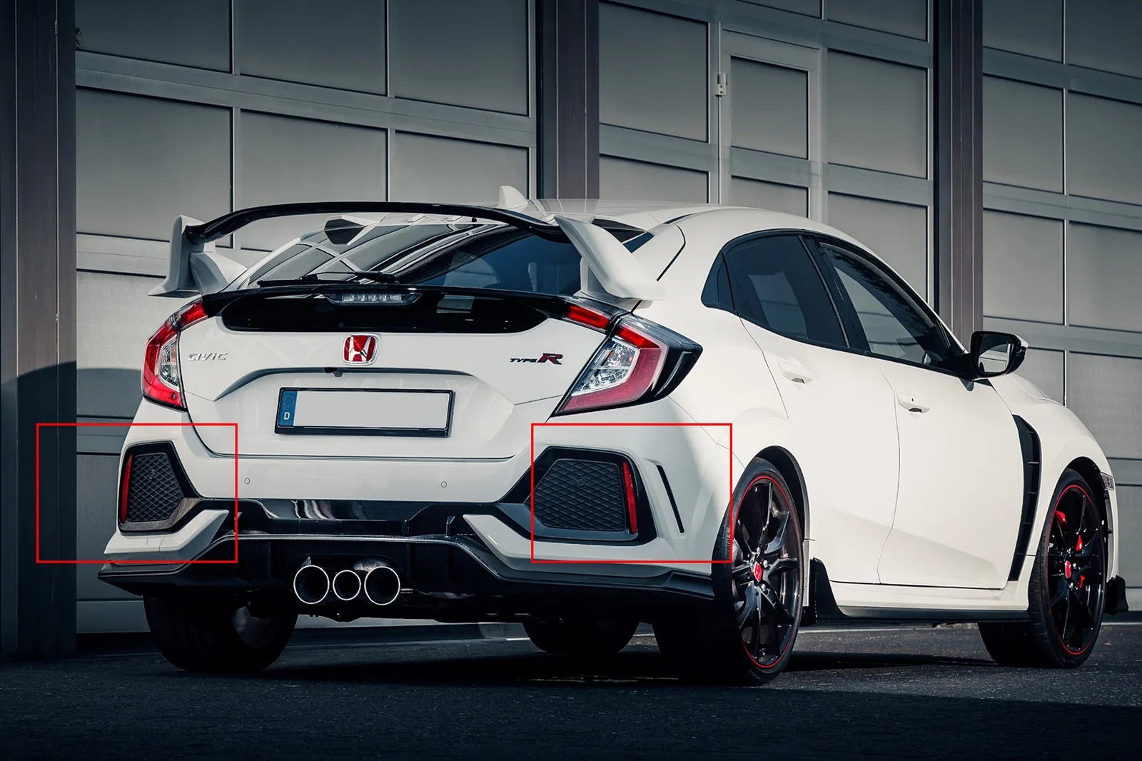ANGRONG 2x красная крышка объектива задний бампер отражатель для Honda Civic X FK FC хэтчбек