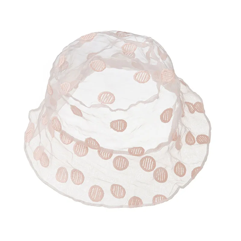 

New Lace Bucket Hat Kids Hats Caps Embroidery Baby Summer Hat for Girls Sun Protection Kids Cap Baby Accessories 3-8Y