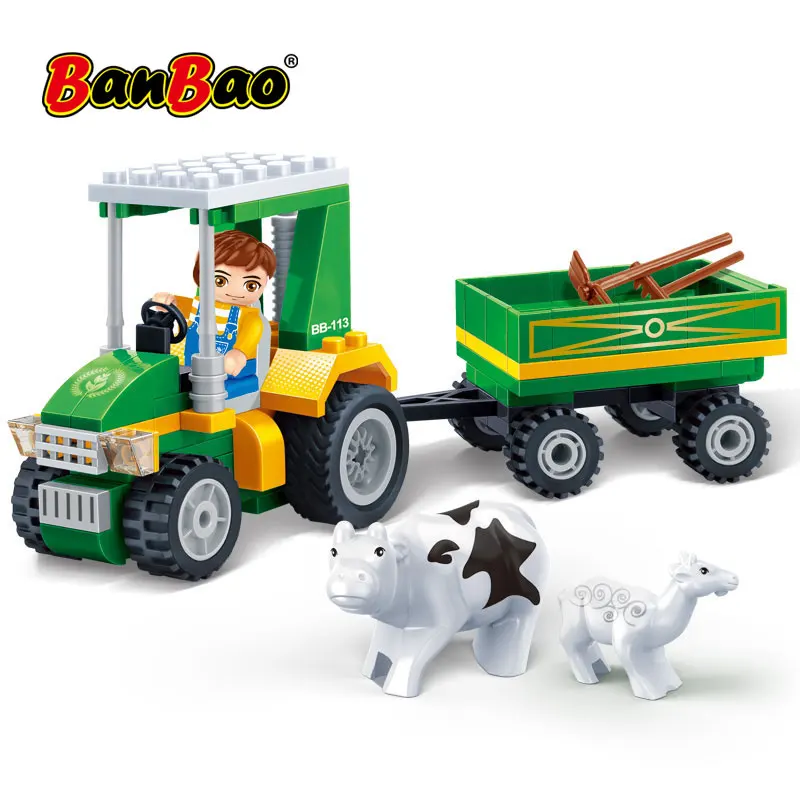 BanBao 8586 фермерский автомобиль корова сельская местность кирпичи образовательные