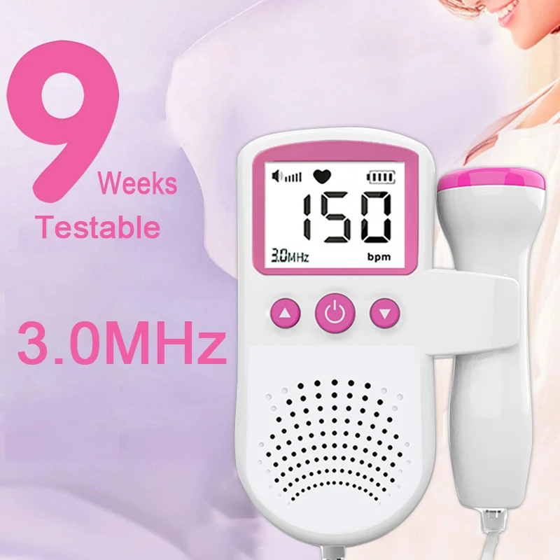 Fetal Doppler Ultrasound Sound Baby Heartbeat Monitor Detector LED Digital Prenatal Pocket 3.0hz No Radiation | Красота и здоровье
