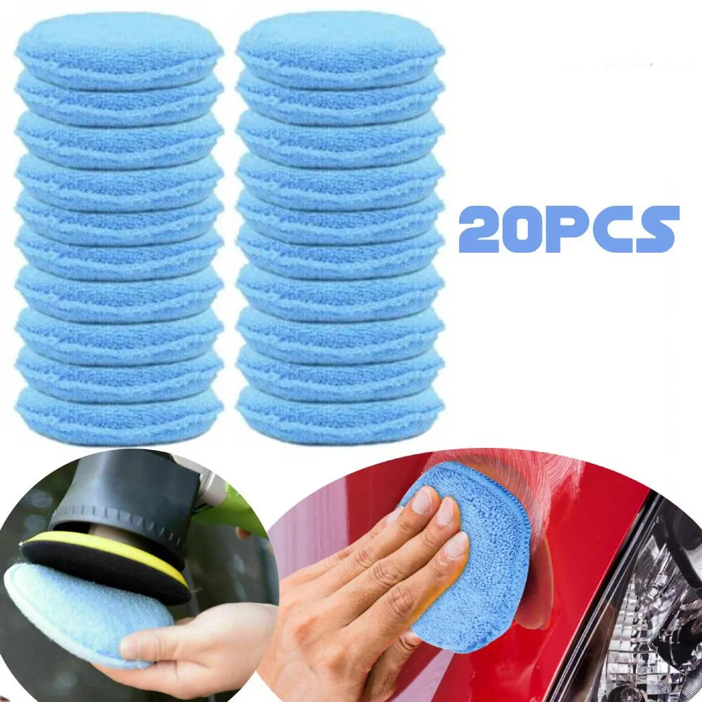 

Useful Foam Sponge Pads 20 Pcs Applicator Blue Car Buffing Polish Cleaner