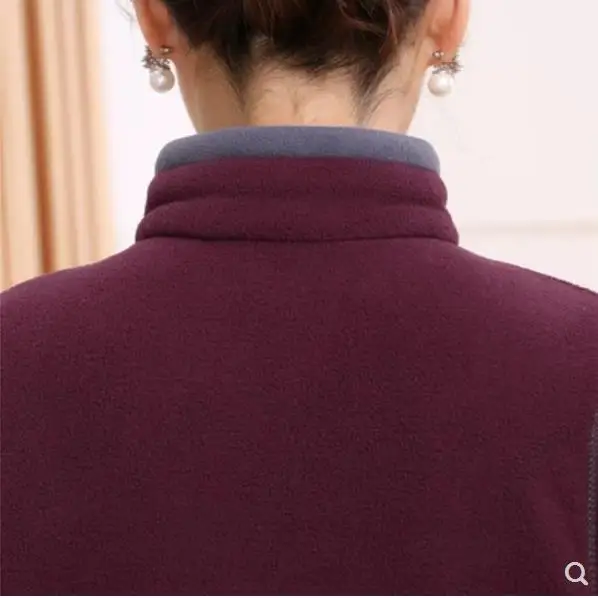 2020 Autumn Winter Vest Middle-Aged Women Plus Size Warm Fleece Womens Standing collar Vintage Coat Female 5XL LM89 | Женская одежда