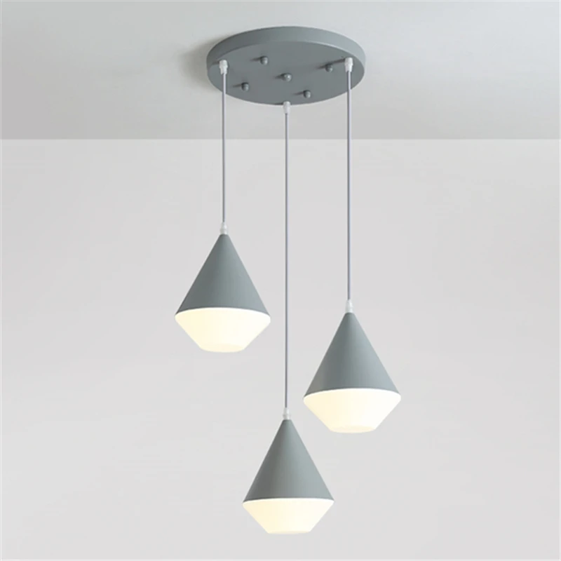 

Nordic Chandelier Modern Dining Room Lamp Three Creative Individual Bedroom Lamp Bar Lamp LED Dining Hanging Lamp Free Shipping
