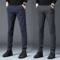 2021 spring autumn new casual all match pants men classic style fashion business slim fit solid color straight trousers