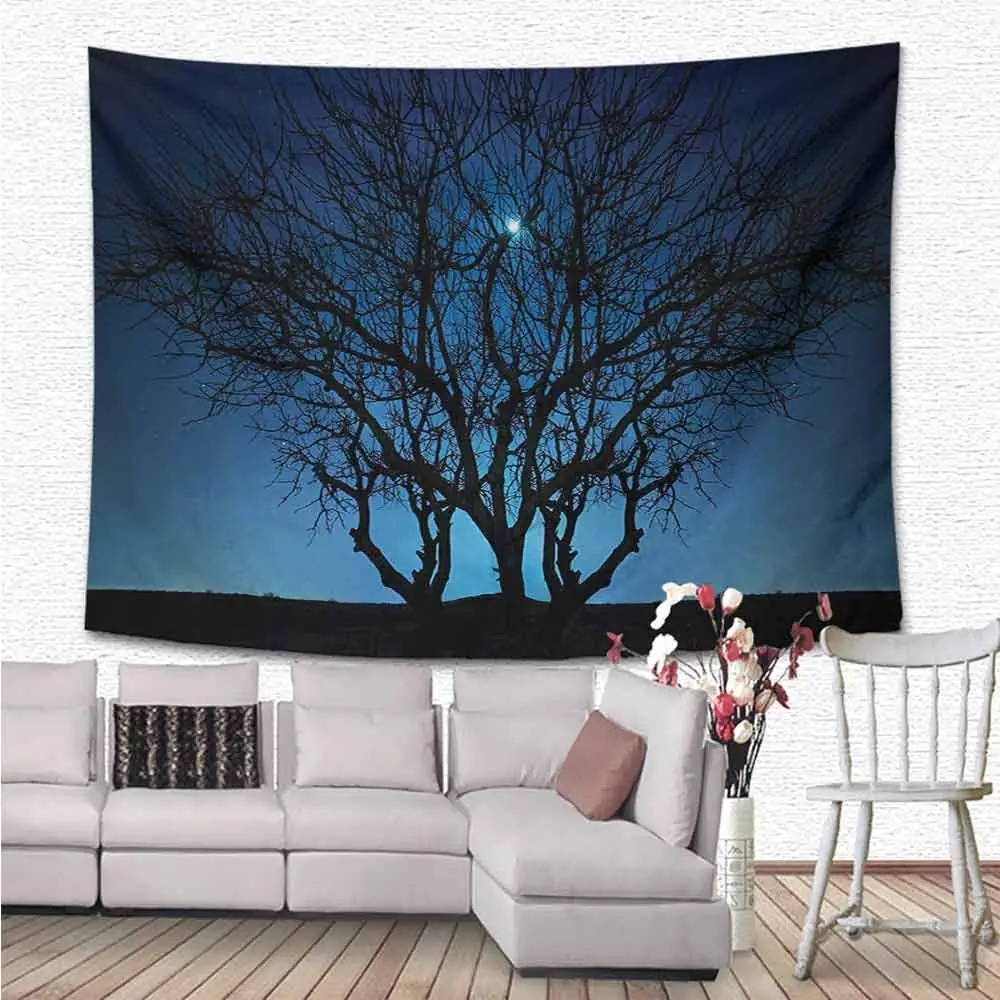 

Navy Blue Wall Hanging Tapestry Blanket for Living Room Bedroom