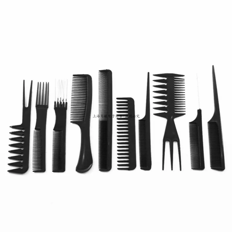 

Best New 10pcs/Set Professional Hair Brush Comb Salon Barber Hair Combs Hairbrush Hairdressing Combs Hair Care Styling Tools