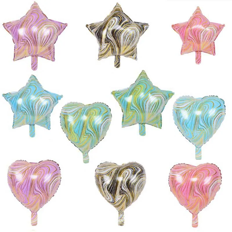 5 шт 18 дюймов двухслойные Агатовые воздушные шары для свадьбы вечеринки Сердце