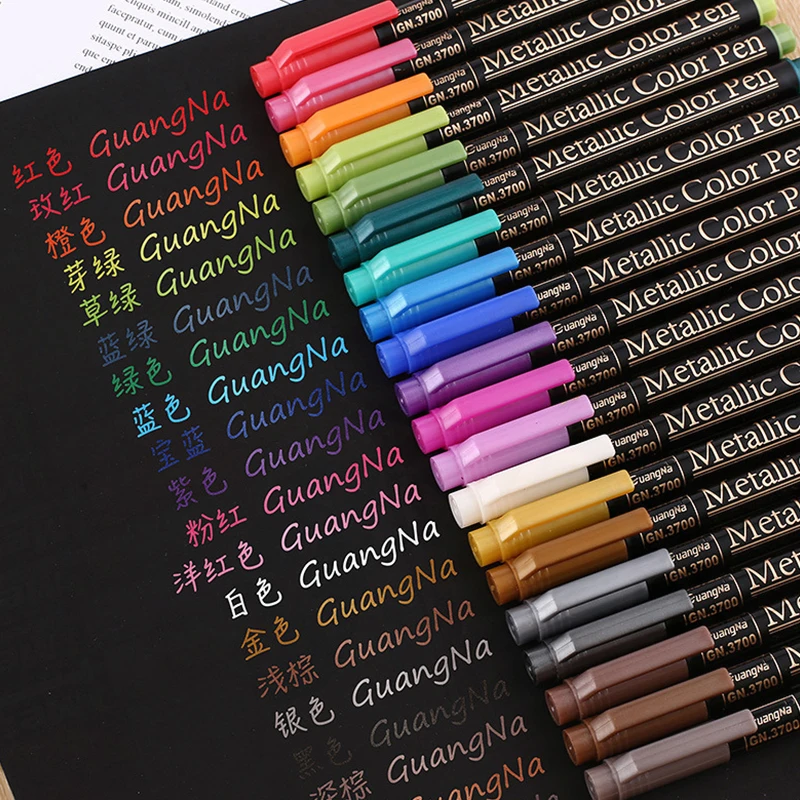 

10 Colors Metallic Pen Manga Permanent Writing Art Acrylic Markers For Stones Skating Paper Glass Wall Drawing Pen Markers Pens