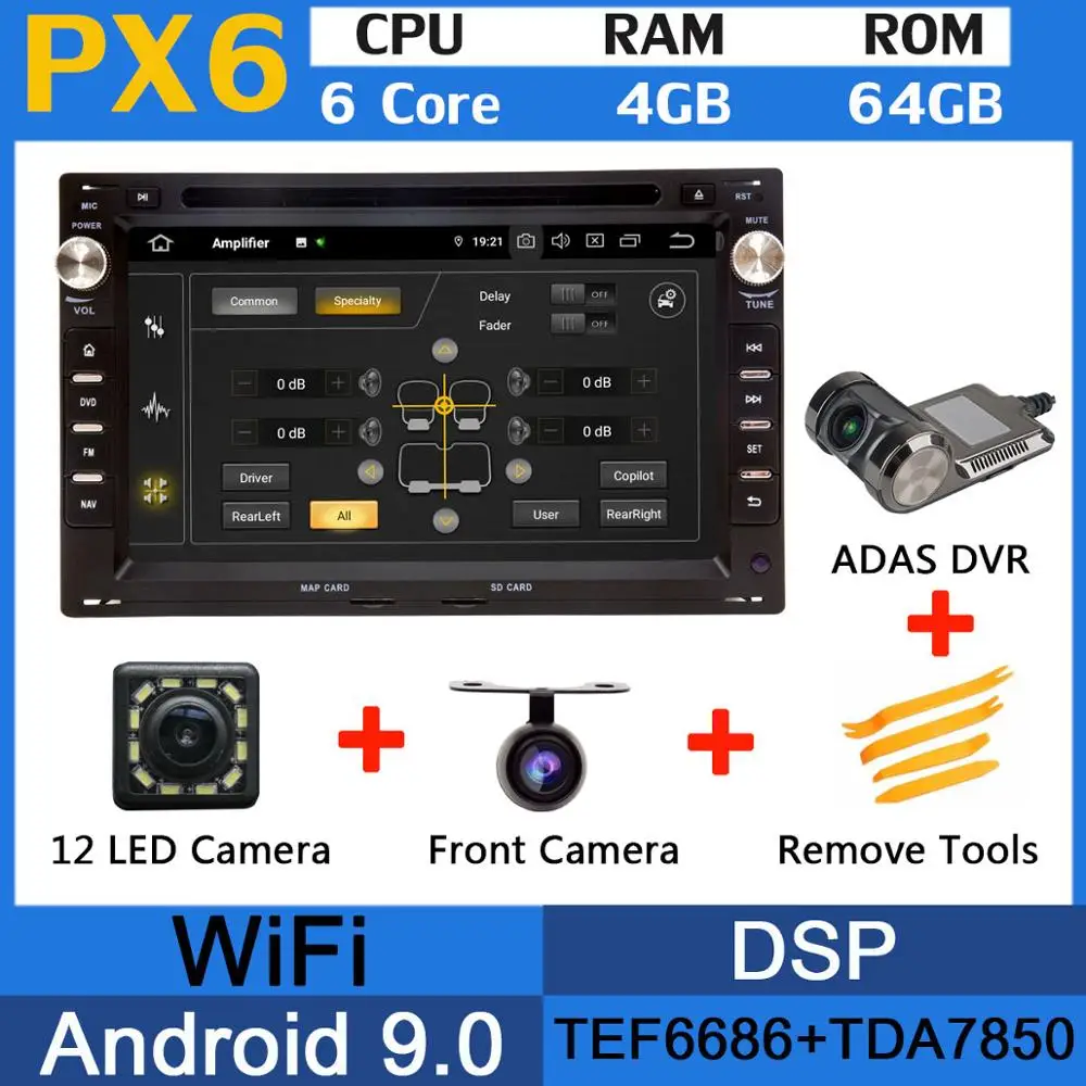 PX6-ADAS PX6 Восьмиядерный Android 9,0 4 Гб+ 64 Гб USBx5 для Volkswagen VW Bora Polo MK3 MK4 Passat B5 MK5 Sharan GOLF IV Jetta автомобильный радиоприемник gps - Цвет: PX6-ADAS