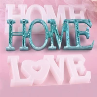 love home letters resin mold diy epoxy uv pressed flower silicone mold resin crafts mould tools home decoration jewelry making