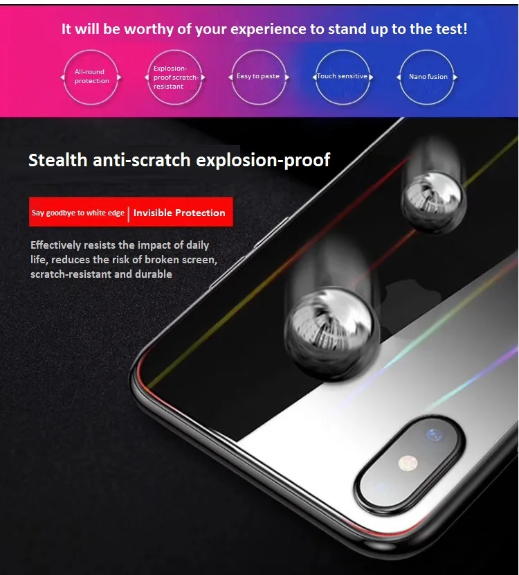 Для iPhone 7 7P 8 8P X XS XR XSMAX 11 11Pro MAX Aurora прозрачная задняя пленка для мобильного телефона защитная задняя мягкая пленка