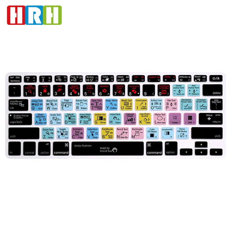 Чехол HRH силиконовый для клавиатуры протектор с функцией горячих клавиш на
