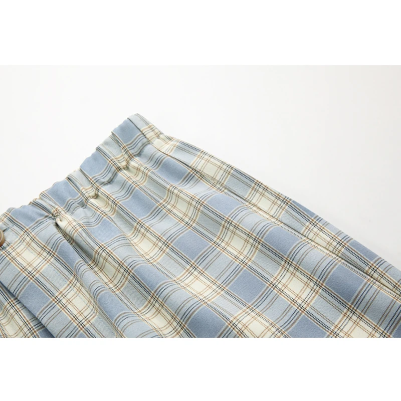 Для женщин мешковатые брюки клетчатые с широкими штанинами свободного покроя