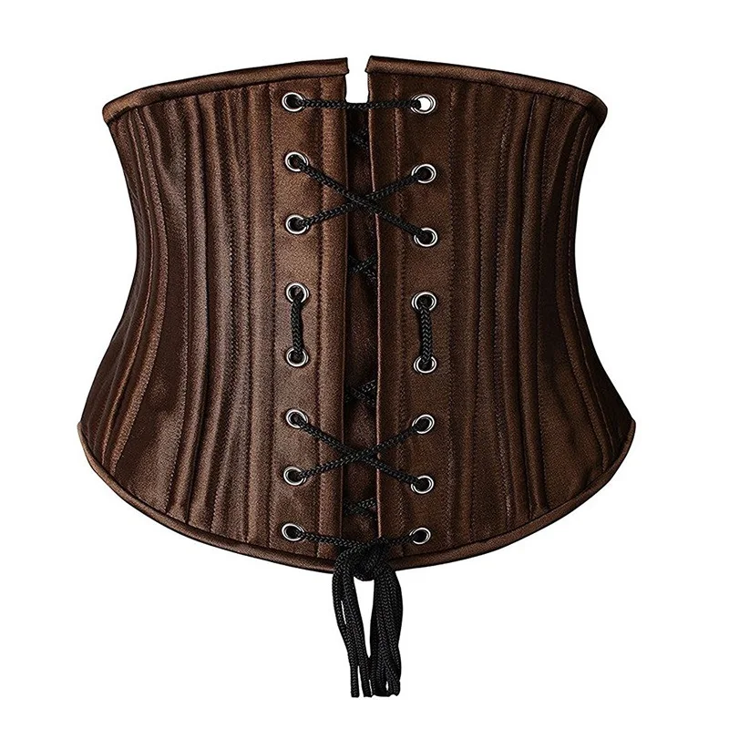 Женский атласный корсет C5 сексуальный с косточками из стали 26 короткий торс для