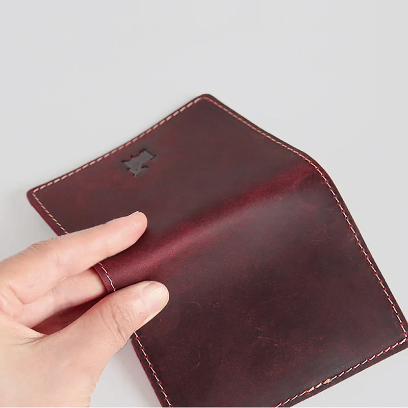 Винтажный кошелек ручной работы из натуральной кожи держатель для кредитных